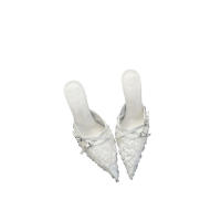 Hada viento malla hilo hueco flor temperamento bolsa cabeza media zapatillas exterior desgaste puntiagudo cruz correa stiletto tacones altos - details 15