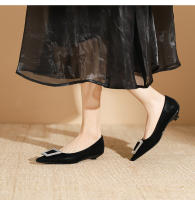 Zapatos de novia franceses de tacón bajo y poco profundos de nuevo estilo para mujer - details 13