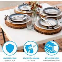 Mesa Plegable Portátil Tamaño Cuadrado 86x86x73,5cm Resistente y Ligera Capacidad 4 Personas - details 5