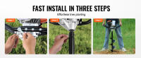 SucceBuy Excavadora de agujeros para postes de gas con brocas de 8" y 1 varilla de extensión, naranja+negro - details 2