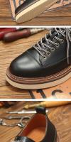 Zapatos de cuero de vaca puro de alta gama zapatos casuales de plataforma de suela blanda para hombres - details 13