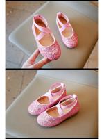 Bailarinas con purpurina Mary Janes para niñas, zapatos de fiesta elegantes para niños, zapatos de rendimiento de princesa, Color sólido, banda elástica - details 11