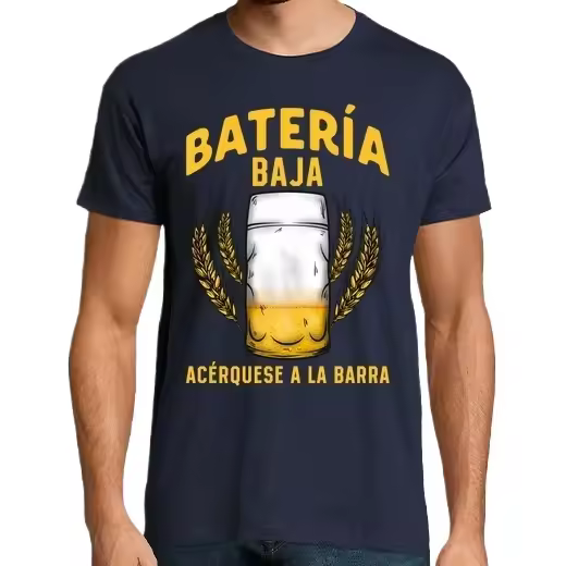 Cerveza Batería Baja Regalo Cervezas Humor Alcohol Cerveza Camisetas CERVEZA,Pack Regalo Camiseta Personalizada - 1