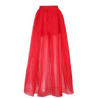 Falda gótica Punk para mujer, talla elástica, cuello alto, estilo Bo, Cosplay de Halloween, Maxi vestido asimétrico de tul suave - details 12