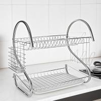 Escurridor de tazas de Metal para ahorro de espacio, soporte estable para platos duradero en forma de S de 2 niveles, palillos - details 8