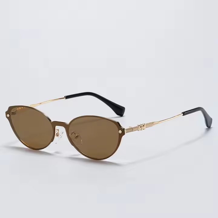 Nuevas gafas de sol polarizadas para mujer Gafas de sol de ojo de gato retro a prueba de rayos UV de alta gama con montura pequeña incorporada de moda europea y americana - 1