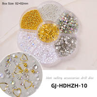 1 caja de accesorios para manicura, cuentas de oso y diamantes de imitación, mezcla de 7 cuadrículas, cristales para manicura, 3D - details 1