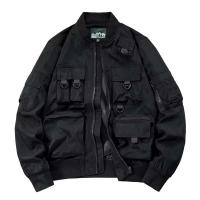 Spring Autumn New Man Multiple Pockets Tops Outdoors Man Loose Windbreaker Coats Solid Stand Collar Flight Suit Jackets Man - details 2