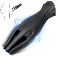 Leten Glans Trainer para hombres potente masturbador vibratorio juguetes eróticos suave yema del dedo prolongar la resistencia masaje vibrador - details 0