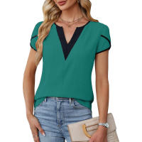Elegante Blusa de Verano 2025 para Mujer Cuello en V, Manga Corta, Diseño de Pétalo, Ligera y Fresca Envío Rápido - details 15