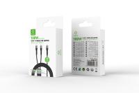 Cable de datos 2 en 1 TYEP C A TYEP C1+ TYEP C2 Cable, carga rápida y transferencia de datos de 100W 5A, USB-C trenzado de poliéster de 48 hilos de 1,5 m, compatibilidad, negro - details 1