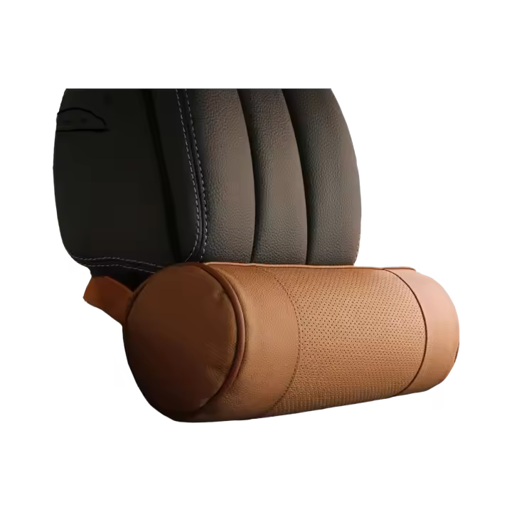 Almohada de cuello para coche de cuero genuino Almohada de cuello de oficina - 1