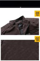 Nueva chaqueta de cuero de los hombres de cuero lavado, moto más vellón empalme chaqueta de cuero esmerilado, abrigo de cuero de los hombres, biker marea Slim abrigo - details 8