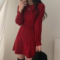 Vestidos básicos de invierno 2023, minivestidos bonitos de punto, túnica de manga larga, vestido suéter dulce - details 14