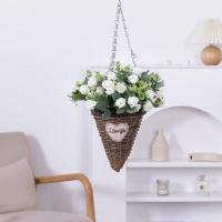 Rosa de seda Artificial de 10 cabezas, ramo de eucalipto y peonía blanca simulada, decoración de boda, flores falsas, decoración de jardín y hogar - details 2