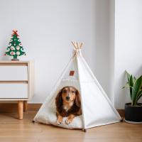 Caseta para mascotas con cojín grueso, tienda de campaña tipo tipi para gatos, lavable, cojín grueso, cama para perros, colchón suave, tienda de campaña plegable para mascotas, uso en interiores. - details 7