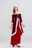 Traje de Santa Claus de Lujo Conjunto Casual para Hombres con Cinturón, Sombrero, Top, Mantel, Zapatos, Guantes y Barba - details 4