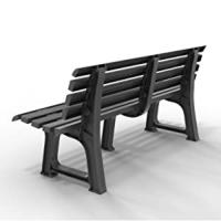 Banco de jardín Verde Gris Blanco para 3 Personas 145x49x74 cm de plástico Duradero con Respaldo