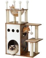 Árbol de madera para gatos, rascador para uso en interiores con poste rascador, accesorios para gatos y condominio - details 17