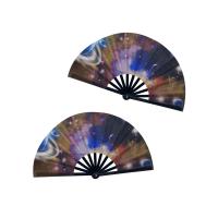 1 abanico de baile de estrellas de galaxia interestelar de ensueño: escultura de hueso de ABS con diseño de espacio cósmico, perfecto para festivales de música, día de San Valentín, bodas, fiestas y regalos del día de San Patricio, abanico de fiesta |   D - details 6