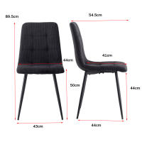 EGOONM-Sillas de comedor de tela de pana acolchadas, tapizadas, patas de Metal para balcón, restaurante y comedor, 4 unidades - details 0