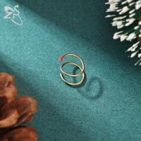 ZS 1 pieza 16/20G Anillo de nariz navideño de acero inoxidable Color dorado Diseño de cerilla Piercings de nostril Piercing de cartílago de hélice de oreja - details 3