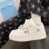 Zapatillas Deportivas con Plataforma Azul Kawaii Zapatos Blancos Coreanos Informales para Mujer - details 5