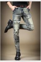 Jeans Moto Denim Vintage Azul Pantalones de Moda para Hombres de Alta Calidad con Bolsillos Elásticos Ropa de Calle de Otoño Nueva - details 4