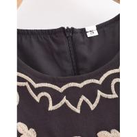 BUNO-moda para mujer, chaleco bordado Retro Simple y versátil, Top corto sin mangas bordado étnico - details 7