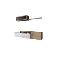 Muebles TV de Comedor Kaway Color Roble Nodi y Blanco Artik 35x180x28 cm - details 9