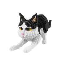 Bloques de construcción de animales de dibujos animados, ensamblaje creativo de perro y gato, rompecabezas educativo DIY, juguete interactivo para padres e hijos, Cartoo - details 9