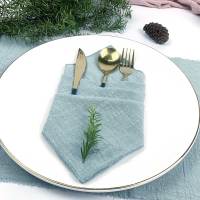 Servilletas cuadradas de lino de imitación, toallitas de 30x30CM, color gris/caqui, mesa de comedor para restaurantes, decoración de fiesta en casa, 5 uds. - details 1