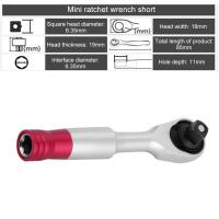 Mini juego de llaves de carraca de torsión, herramienta de reparación manual para vehículo, bicicleta, Kit de llaves de tubo, 1/4 pulgadas, 85MM - details 6