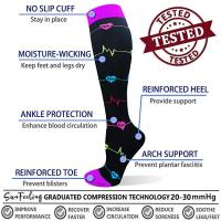 Calcetines de compresión para hombre y mujer, medias de presión para deportes al aire libre, venas varicosas, 6 pares por lote - details 2