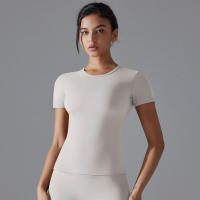 Top deportivo de manga para mujer, ropa de fiestas, corto y Fitness, camisetas de entrenamiento para gimnasio, Top de Yoga Sexy - details 5