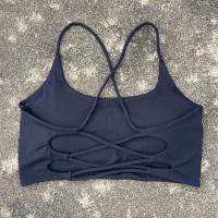 Sujetador deportivo con tirantes cruzados para mujer, Top corto de entrenamiento para yoga, Bralette de fitness de alto impacto, ropa interior acolchada para correr de talla grande - details 11