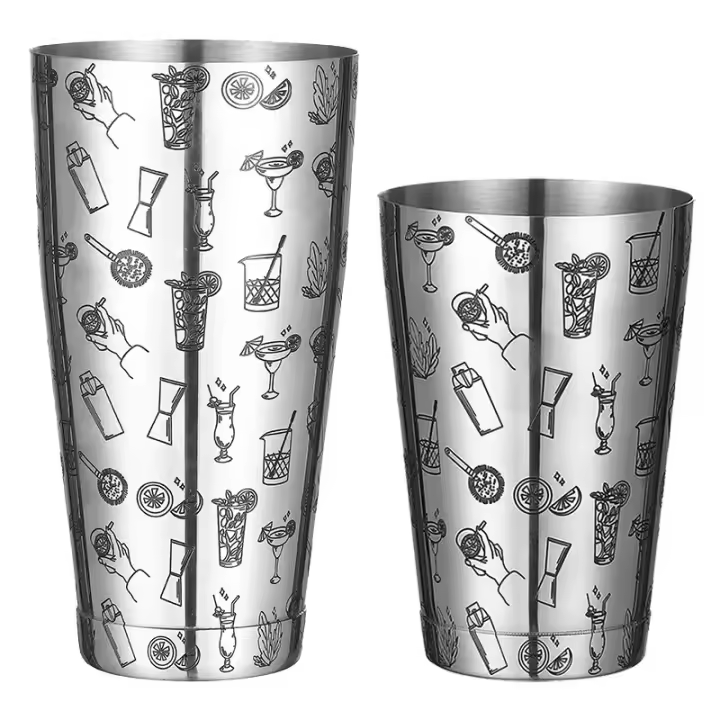 Coctelera Trasera Boston Shaker: Juego de 2 piezas: Herramienta de Barra de barmano profesional with peso de 18,6 Oz y peso de 25 oz - 1