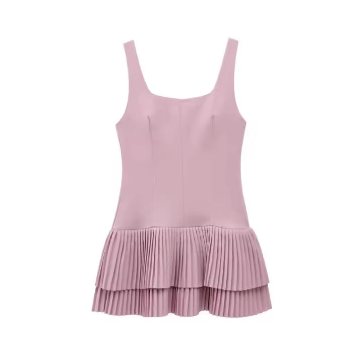 BUNO-2025 Mini vestido plisado, mono para mujer, vestidos cortos con espalda descubierta para mujer, mono con tirantes, vestido de fiesta para mujer. - 1
