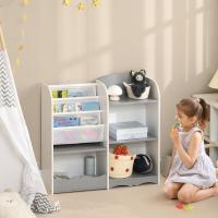 Organizador de Juguetes Estantería para Niños Estantería Infantil con Estantes Abiertos para Dormitorio Sala de Juegos Guardería 85x26x84 cm Gris - details 1