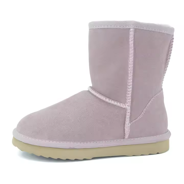 Botas de nieve básicas clásicas de Australia para mujer, zapatos de goma antideslizantes cálidos de invierno con forro de lana de cuero genuino a media pantorrilla - 1
