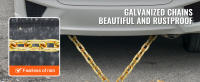 SucceBuy Cadena de brida G80 V, cadena de remolque de 3/8" x 2' con ganchos en J, ganchos en T y ganchos de agarre, cadena de remolque de transporte resistente para recuperación de grúas, carga de trabajo segura de 7800 libras - details 3