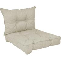 Jardín para Silla, Juego de 2: Cojin Asiento 60x60x10 cm + Respaldo 60x40x10 cm, Beige - details 0