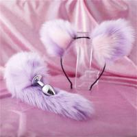 Consolador Leten, diademas con orejas bonitas, cola de conejo y zorro, tapón Anal de Metal, accesorios eróticos para Cosplay, juguete sexual para adultos para parejas - details 0