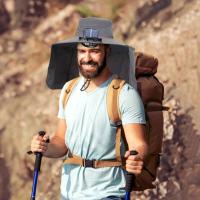 Gorro con ventilador USB recargable ventiladores UPF50+ protección solar para hombres mujeres pesca al aire libre senderismo jardinería portátil - details 3