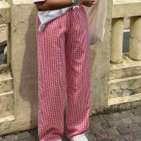 BUNO-Pantalones cortos con estampado de cuadros Vintage para mujer, pantalones cortos elásticos de cintura baja con botones frontales, Boxers, ropa de calle, Mini pantalones cortos a cuadros de tiro bajo - details 13