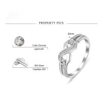 Anillo Eterno De Letras Suertudas En Forma De 8 Para Mujer Plata De Ley 925 Con Circonita AAA Joyería De Boda Regalo Para Mujeres - details 4
