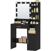 Luces LED 10, Tocador de Maquillaje con 3 Estantes y 4 Compartimentos Abiertos - details 25