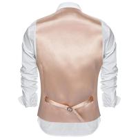 Chaleco de satén de seda sólida para hombre, chaqueta Formal sin mangas, color rojo liso, Tops informales para bodas y negocios, de diseñador, - details 6
