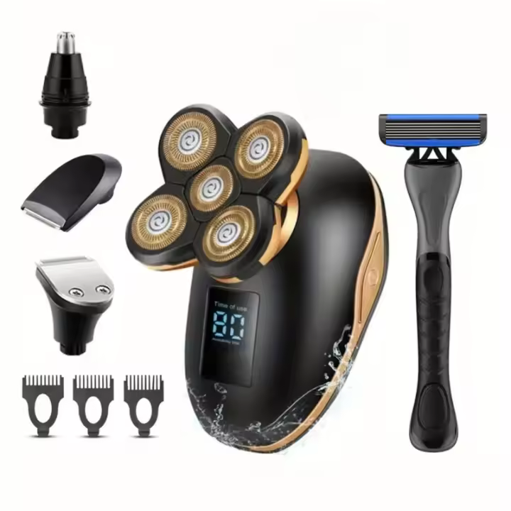 Nueva maquinilla de afeitar multifuncional de cinco cabezales cinco en uno, cuchilla de barba digital lavable, juego de corte de pelo - 1