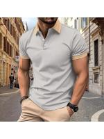 Polo de verano 2025, camisa de color a juego con botones para hombre, polo deportivo, polo de manga corta. - details 7